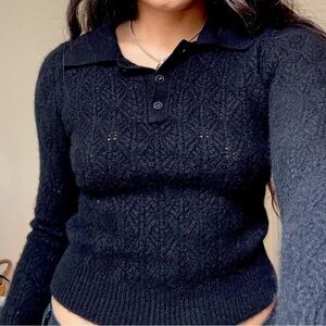 NAADAM cashmere black polo Sweater